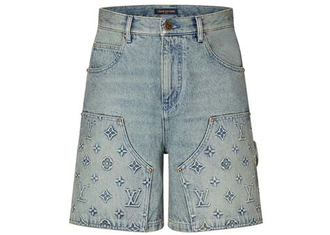 louis vuitton double knee shorts|louis vuitton jean shorts men.